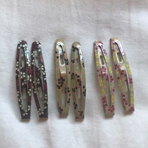 Anthropologie Floral Hair Clips